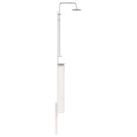 Produktbild för Utomhus Dusch 246 cm Massivt tallträ och rostfritt stål Vit