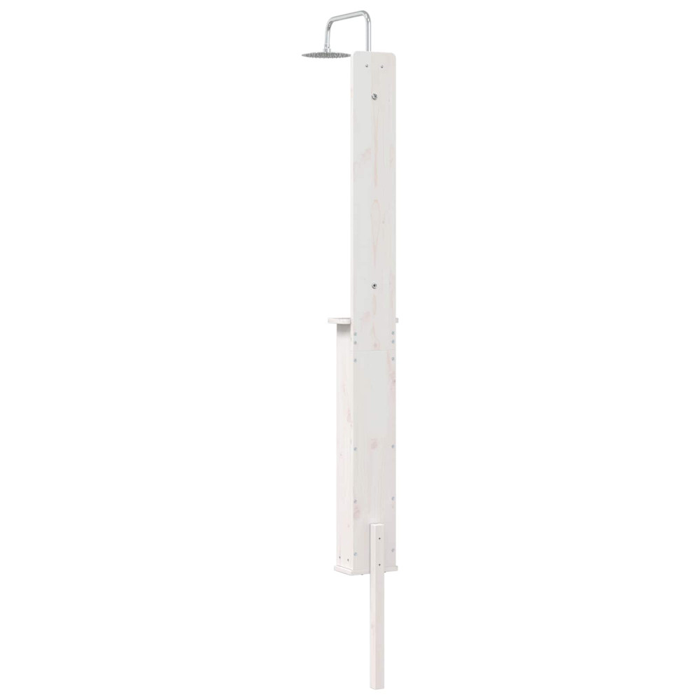 Produktbild för Utomhus Dusch 246 cm Massivt tallträ och rostfritt stål Vit
