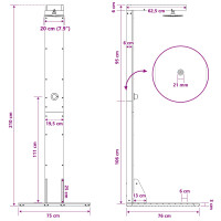 Produktbild för Utomhus Dusch 210 cm Massivt tallträ och rostfritt stål