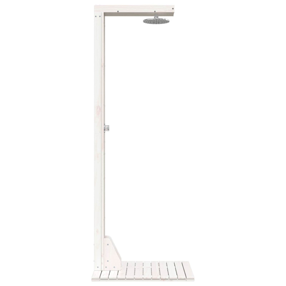 Produktbild för Utomhus Dusch 210 cm Massivt tallträ och rostfritt stål Vit