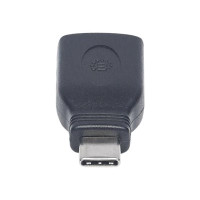 Produktbild för Manhattan USB-C to USB-A Adapter, Male to Female, 5 Gbps (USB 3.2 Gen1 aka USB 3.0), SuperSpeed USB, Black, Lifetime Warranty, Polybag - USB typ C-adapter - USB-C till USB typ A