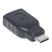 Produktbild för Manhattan USB-C to USB-A Adapter, Male to Female, 5 Gbps (USB 3.2 Gen1 aka USB 3.0), SuperSpeed USB, Black, Lifetime Warranty, Polybag - USB typ C-adapter - USB-C till USB typ A