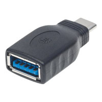 Produktbild för Manhattan USB-C to USB-A Adapter, Male to Female, 5 Gbps (USB 3.2 Gen1 aka USB 3.0), SuperSpeed USB, Black, Lifetime Warranty, Polybag - USB typ C-adapter - USB-C till USB typ A