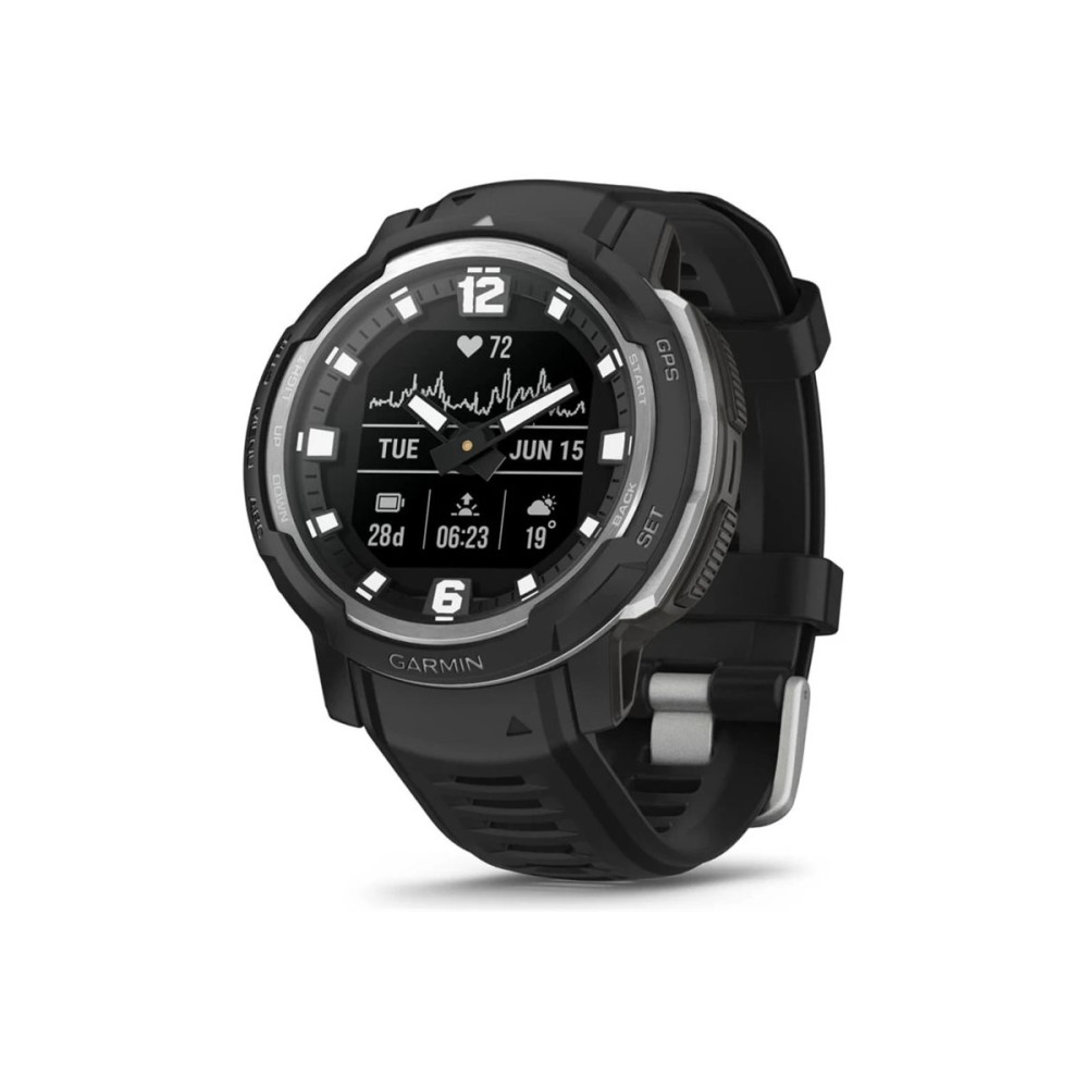 Produktbild för Garmin Instinct Crossover Standard Edition - fiberförstärkta polymerer - sportklocka med band - 64 MB - svart