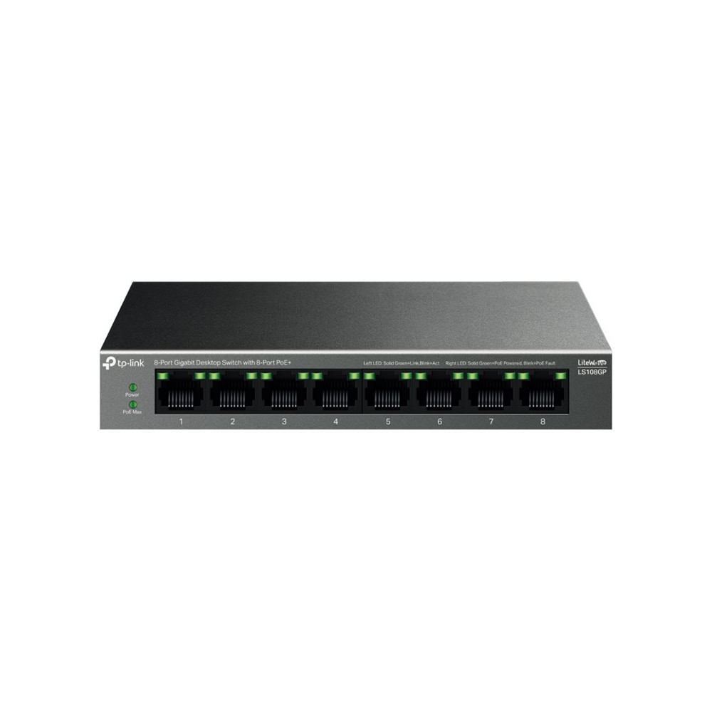 Produktbild för TP-Link LiteWave LS108GP V1 - switch - 8 portar