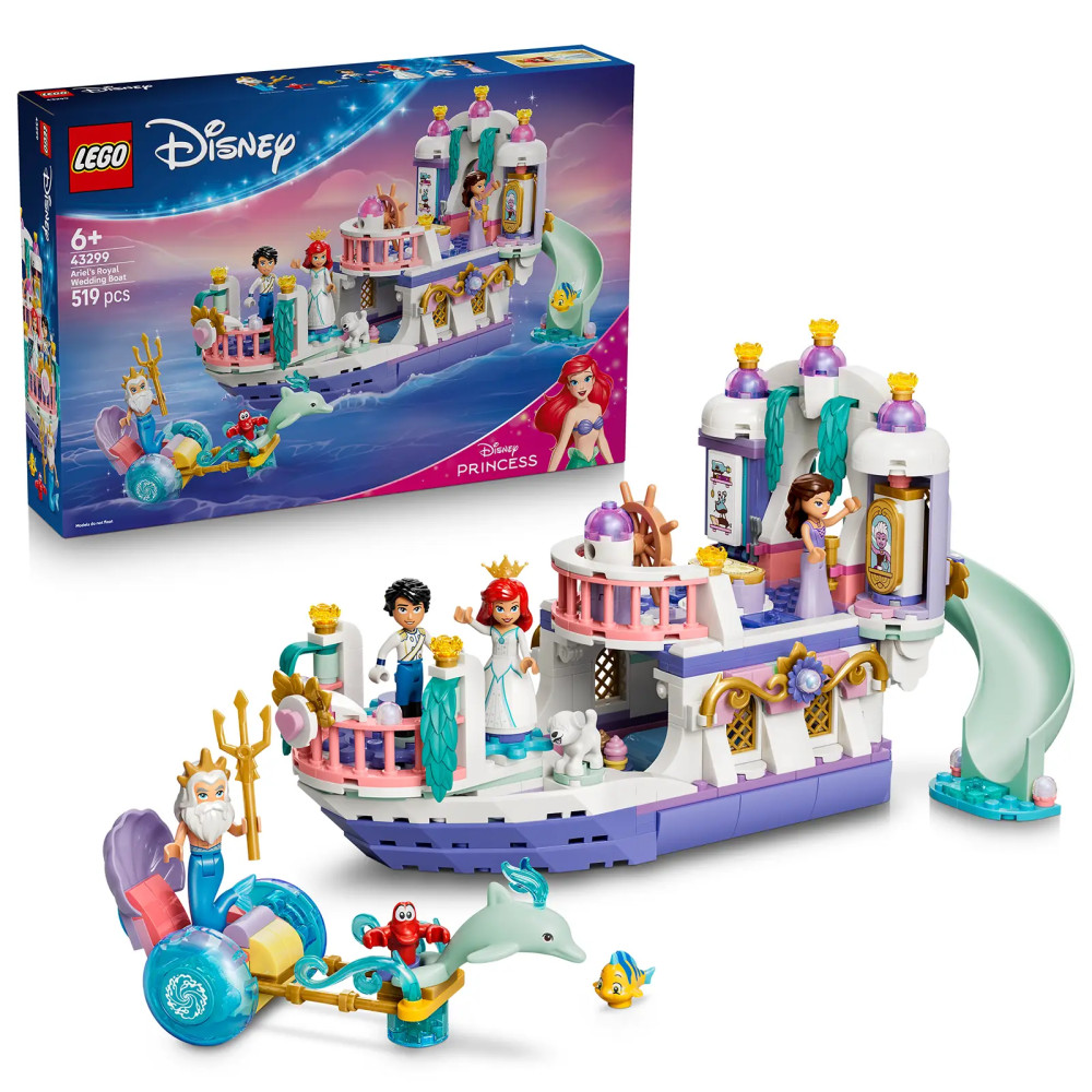 Produktbild för LEGO® │ Disney 43299 Arielina loď a královská svatba