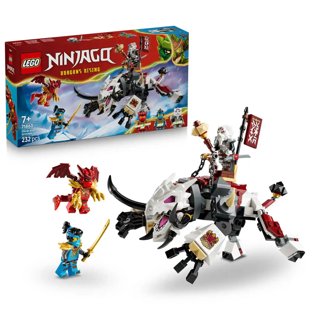 Produktbild för LEGO® NINJAGO® 71863 Zilvar a dračí bestie Grimtak
