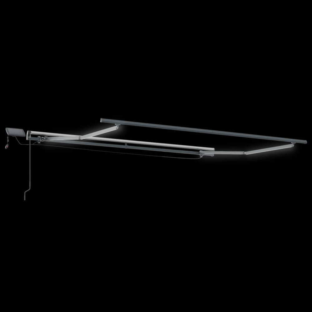 Produktbild för Utdragbar markis Ljusgrå och vit. 500 × 350 cm