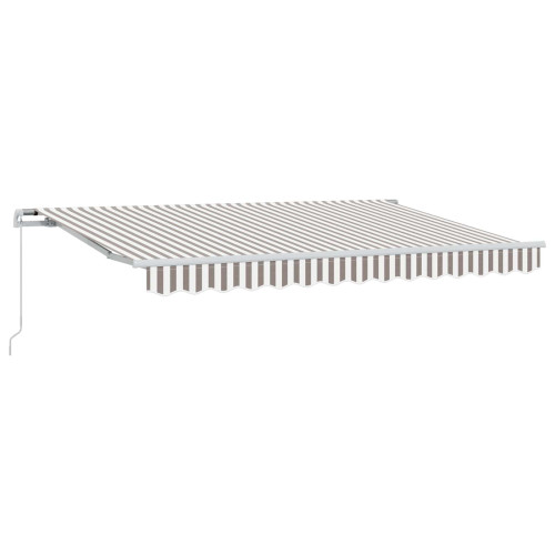 vidaXL Utdragbar markis Ljusgrå och vit. 600 × 350 cm