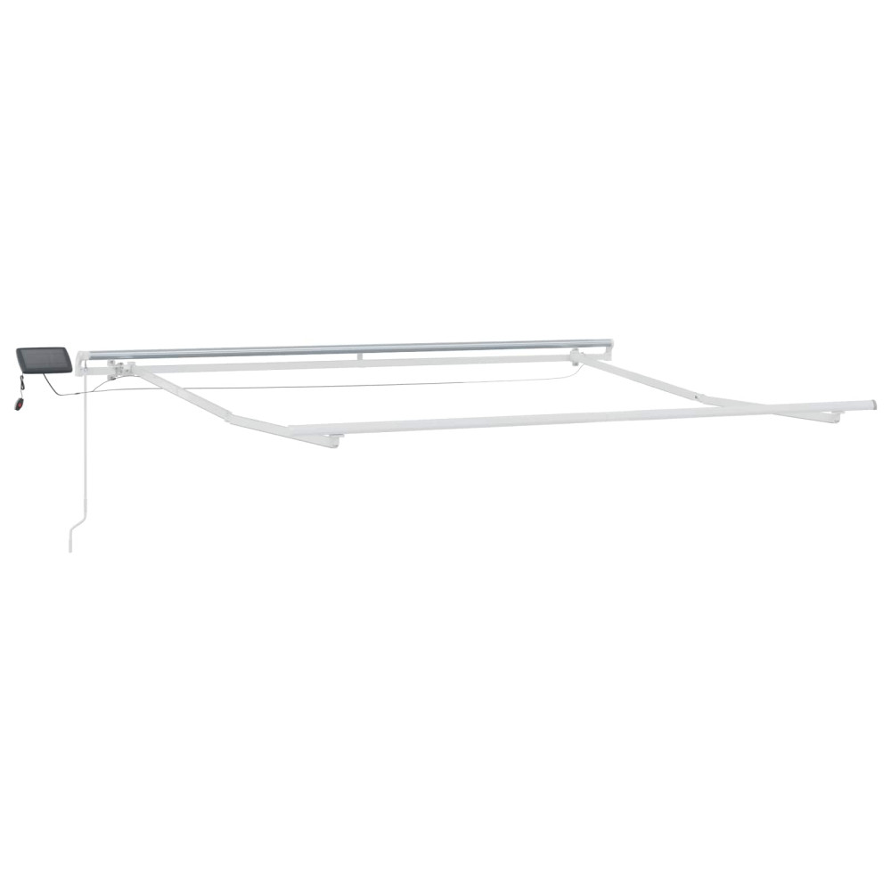 Produktbild för Utdragbar markis Ljusgrå och vit. 600 × 350 cm