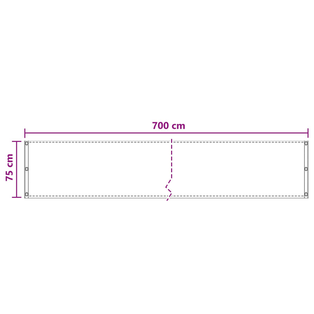 Produktbild för Balkong Skärm Antracit 75 x 700 cm HDPE och Aluminium