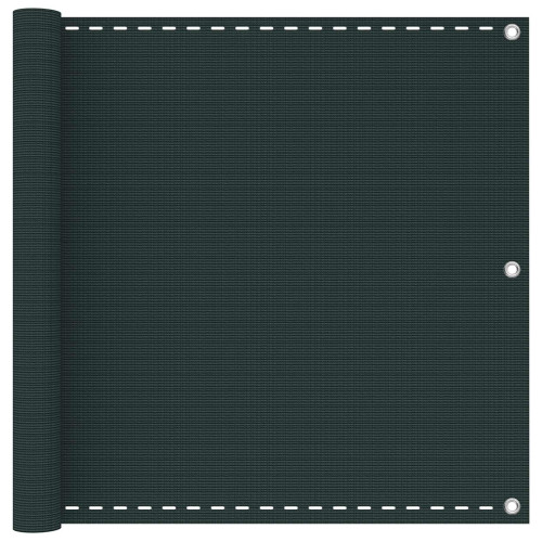 vidaXL Balkong Skärm Mörkgrön 75 x 800 cm HDPE och Aluminium