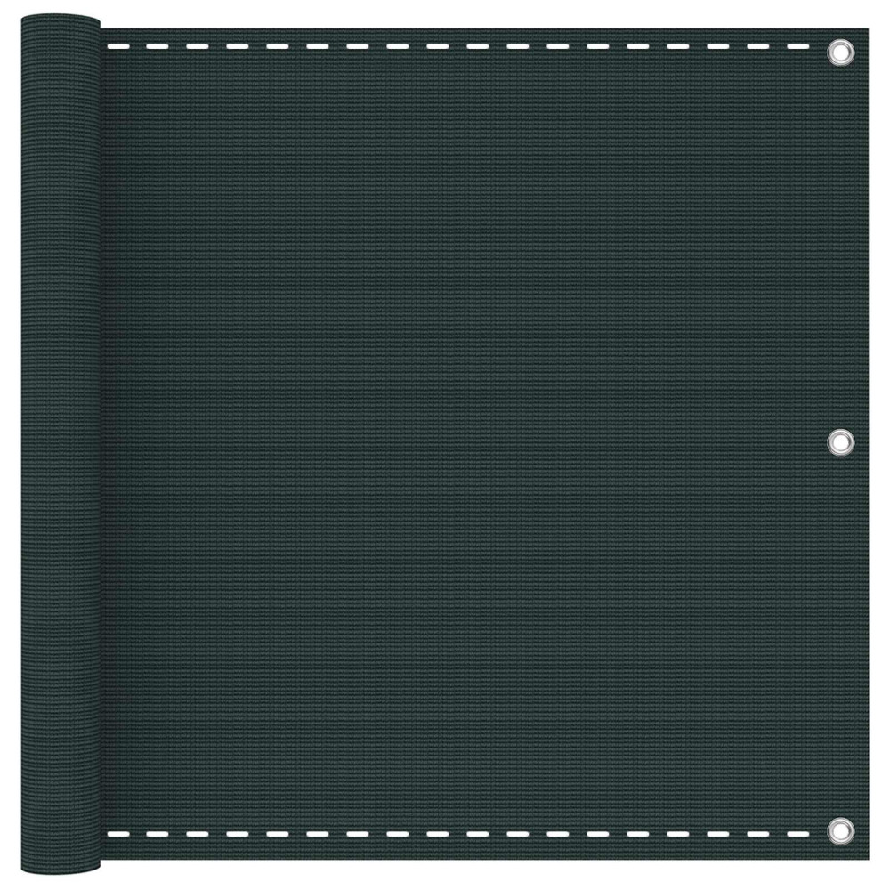 Produktbild för Balkong Skärm Mörkgrön 90 x 1000 cm HDPE och Aluminium