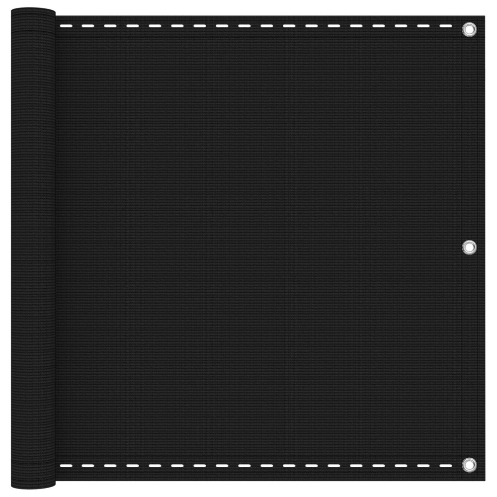 Produktbild för Balkong Skärm Svart 90 x 700 cm HDPE och Aluminium
