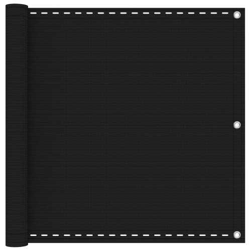 vidaXL Balkong Skärm Svart 90 x 700 cm HDPE och Aluminium