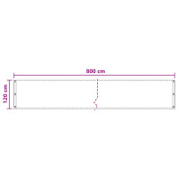 Produktbild för Balkong Skärm Svart 120 x 800 cm HDPE och Aluminium