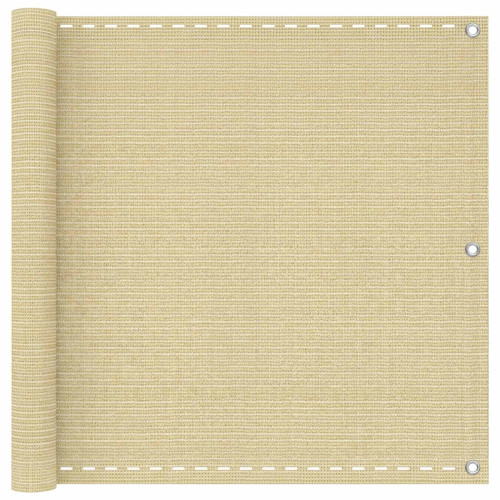 vidaXL Balkong Skärm Beige 75 x 700 cm HDPE och Aluminium