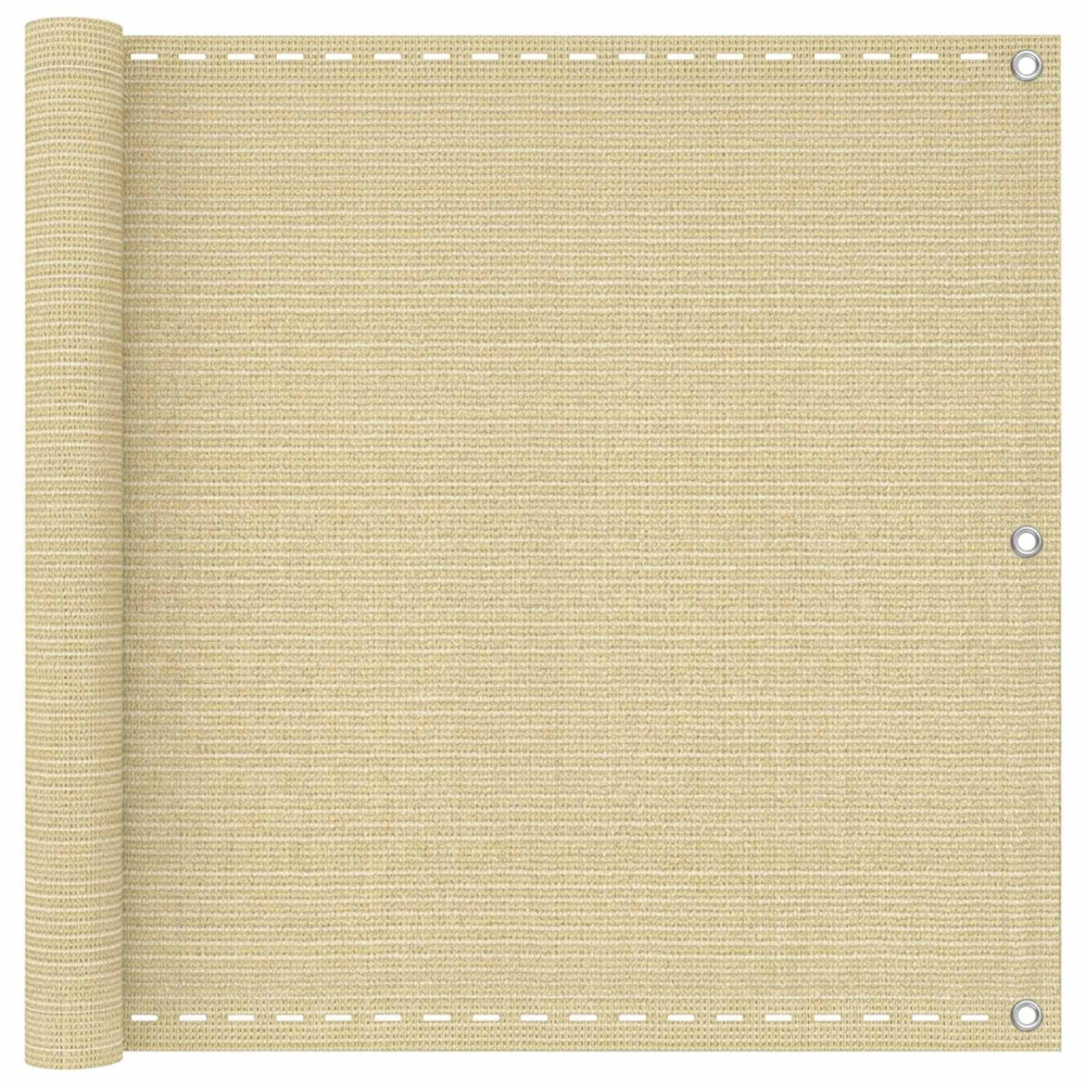 Produktbild för Balkong Skärm Beige 90 x 700 cm HDPE och Aluminium