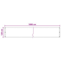 Produktbild för Balkong Skärm Beige 120 x 1000 cm HDPE och Aluminium