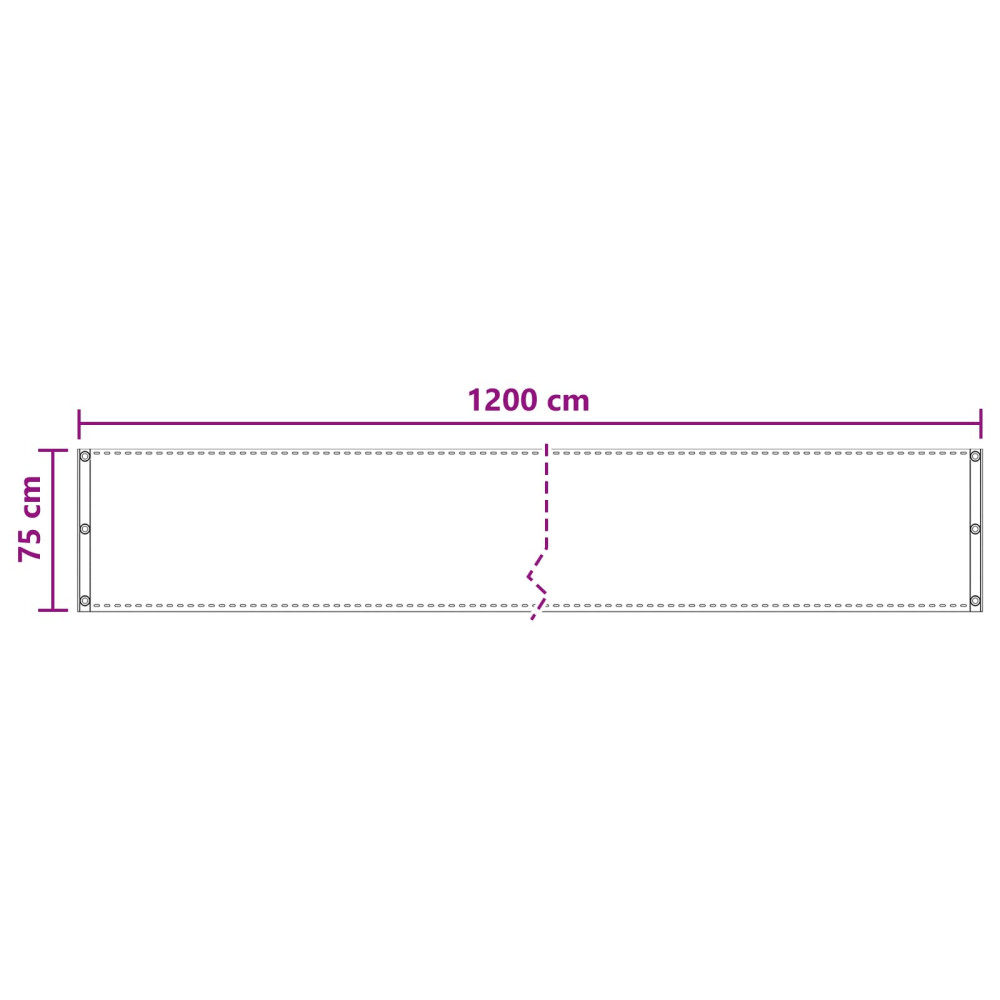 Produktbild för Balkong Skärm Taupe 75 x 1200 cm HDPE och Aluminium