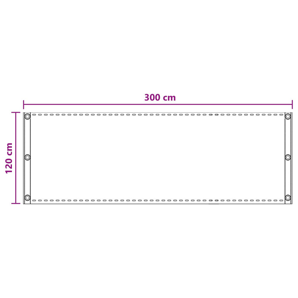 Produktbild för Balkong Skärm Ljusgrå 120 x 300 cm HDPE och Aluminium