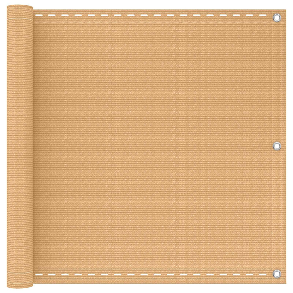 Produktbild för Balkong Skärm Sand 90 x 600 cm HDPE och Aluminium