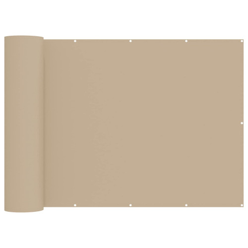 vidaXL Balkongskärm 150 x 600 cm Tyg med PU-beläggning Beige