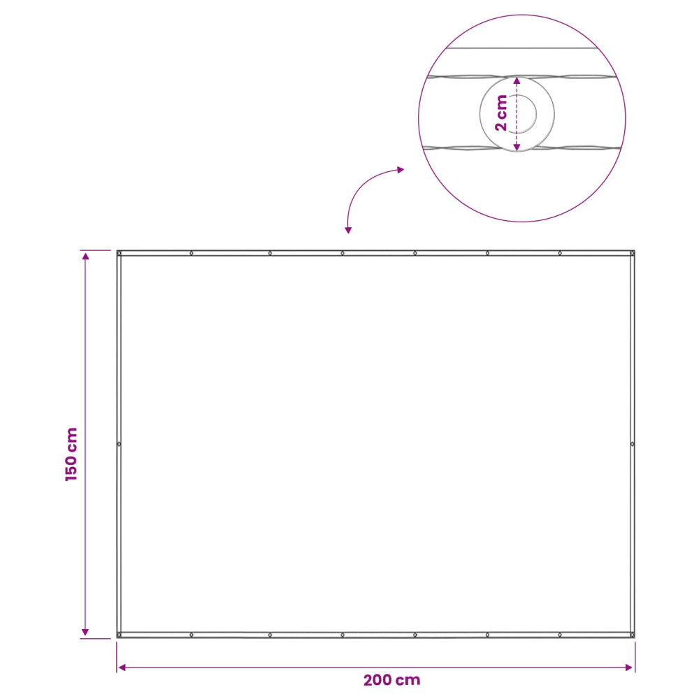 Produktbild för Balkongskärm 150 x 200 cm Tyg med PU-beläggning Taupe