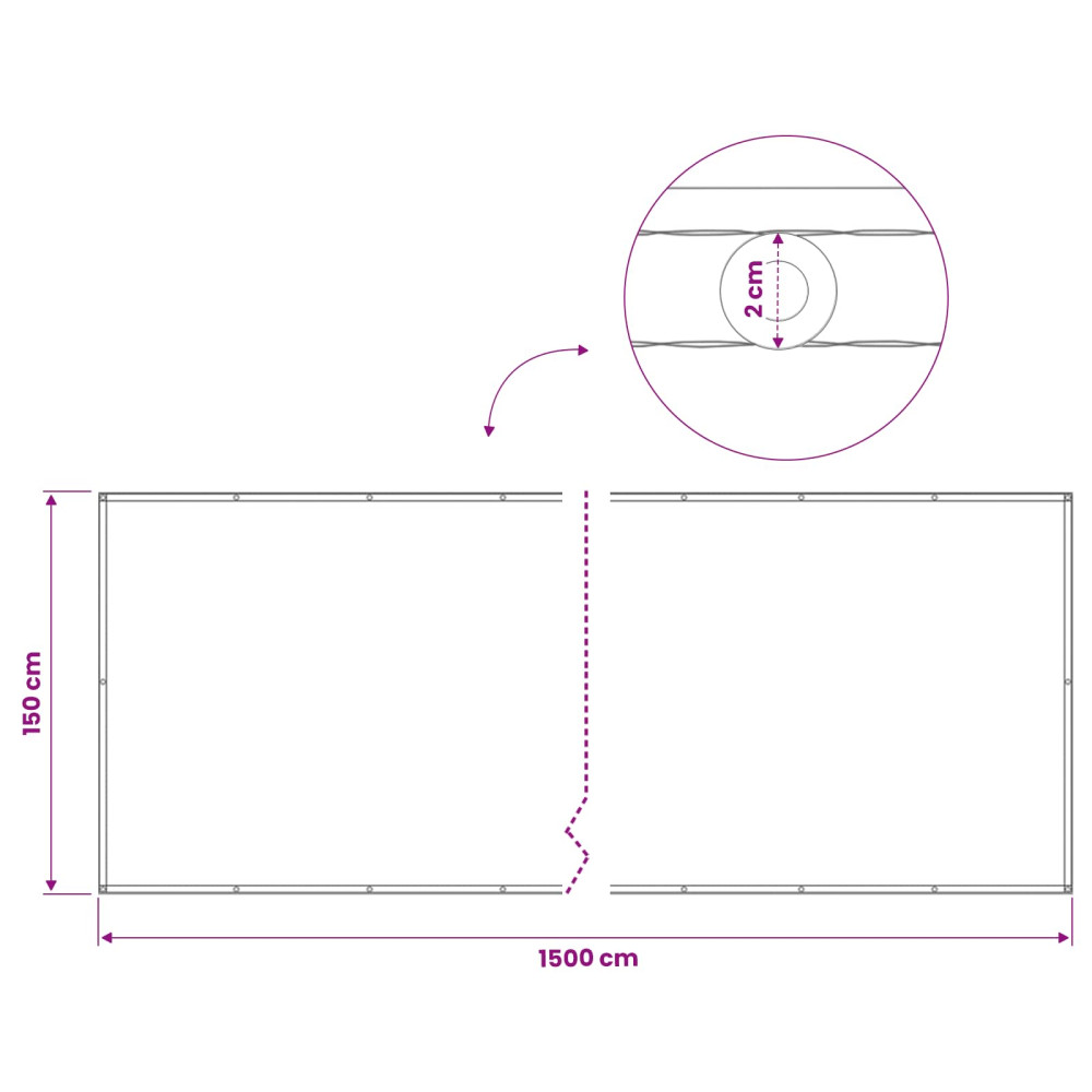 Produktbild för Balkongskärm 1,5 x 15 m Tyg med PU-beläggning Beige