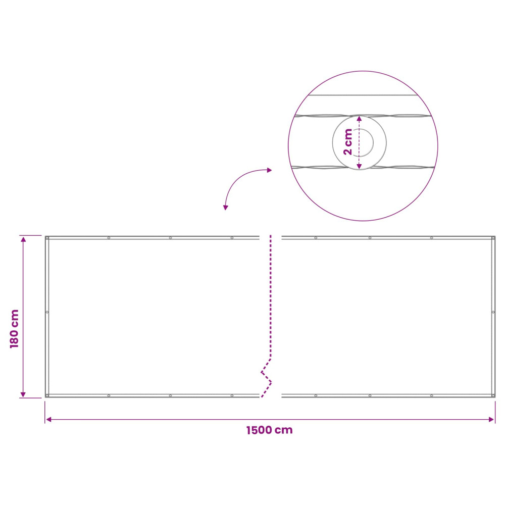 Produktbild för Balkongskärm 1,8 x 15 m Tyg med PU-beläggning Beige