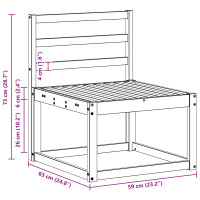 Produktbild för Utomhus Mellansoffa Massivt Akaciaträ Vit 59 x 63 x 73 cm