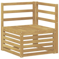 Produktbild för Utehörnsoffa Massivt Akaciaträ Vit 63 x 63 x 73 cm