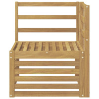 Produktbild för Utehörnsoffa Massivt Akaciaträ Vit 63 x 63 x 73 cm