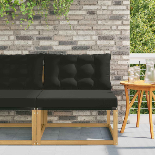 vidaXL Utomhus Mellansoffa med kudde Vit 79 x 83 x 73 cm stål