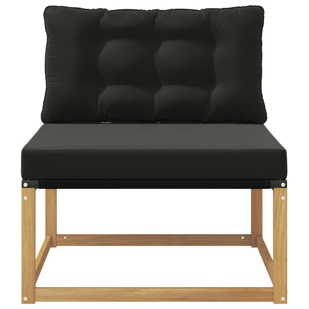Produktbild för Utomhus Mellansoffa med kudde Vit 79 x 83 x 73 cm stål