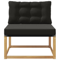 Produktbild för Utomhus Mellansoffa med kudde Vit 79 x 83 x 73 cm stål