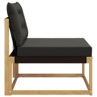 Produktbild för Utomhus Mellansoffa med kudde Vit 79 x 83 x 73 cm stål