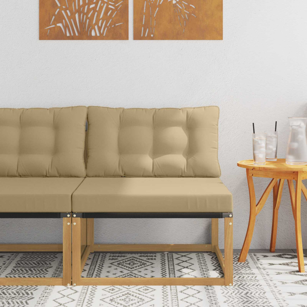 Produktbild för Utomhus Mellansoffa med kudde Vit 79 x 83 x 73 cm stål