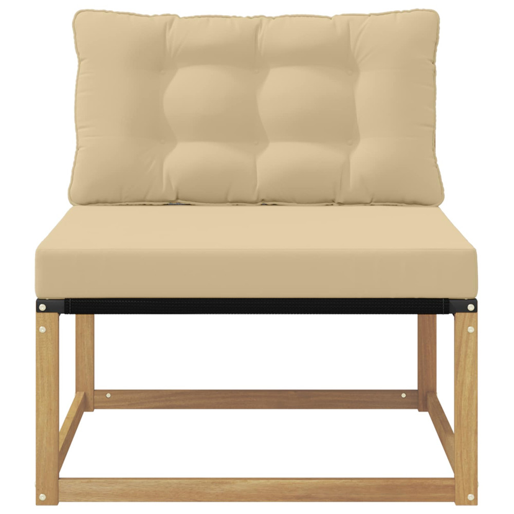 Produktbild för Utomhus Mellansoffa med kudde Vit 79 x 83 x 73 cm stål