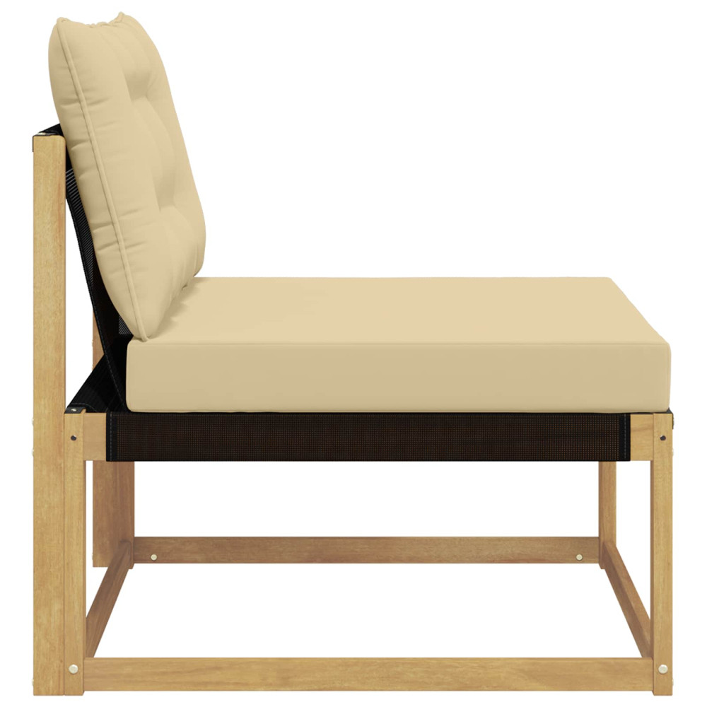 Produktbild för Utomhus Mellansoffa med kudde Vit 79 x 83 x 73 cm stål