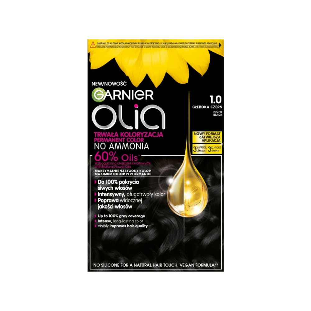 Produktbild för GARNIER Olia Hair dye No. 1.0 Night Black
