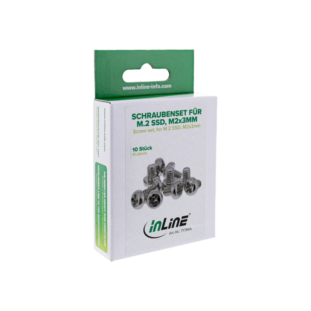 Produktbild för InLine 77784A, Skruvsats, Nickel stål, Universal, Kullrigt (...