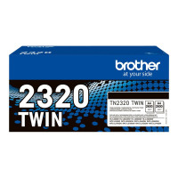 Produktbild för Brother TN2320 TWIN - 2-pack - Lång livslängd - svart - original - tonerkassett