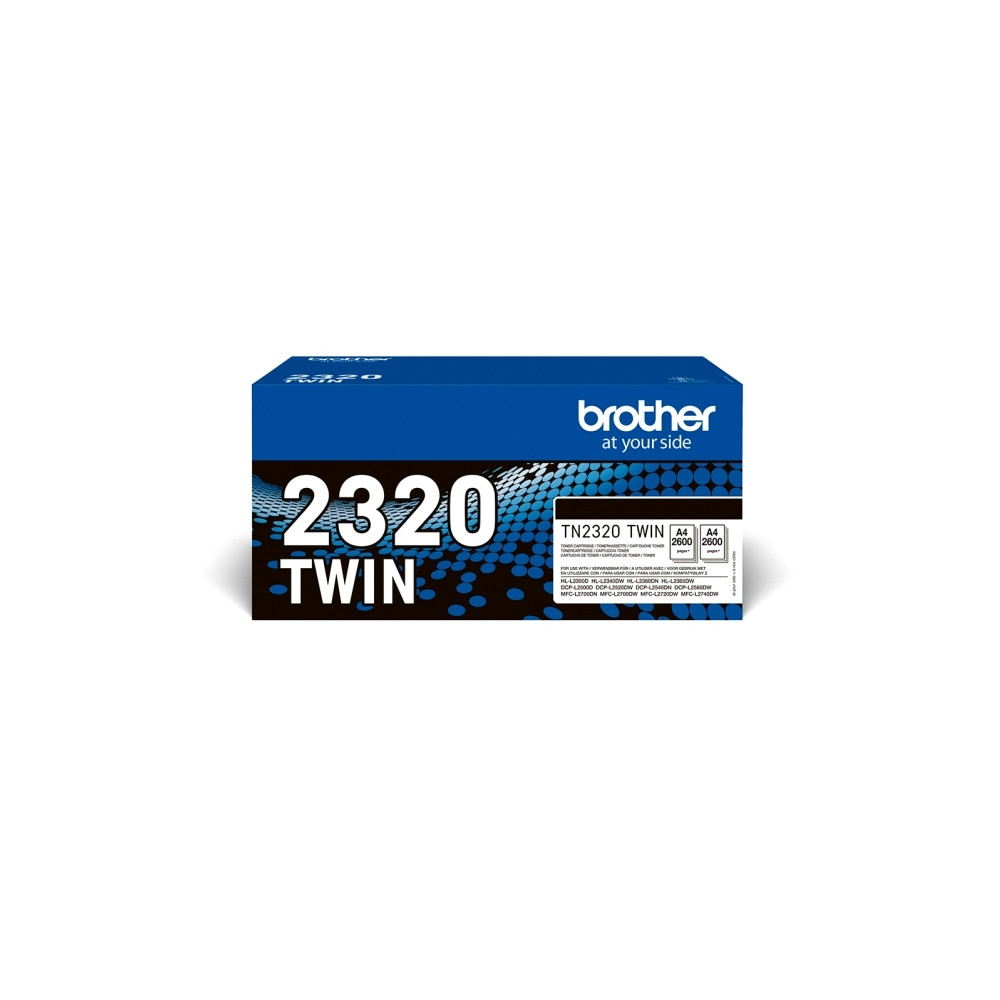 Produktbild för Brother TN2320 TWIN - 2-pack - Lång livslängd - svart - original - tonerkassett