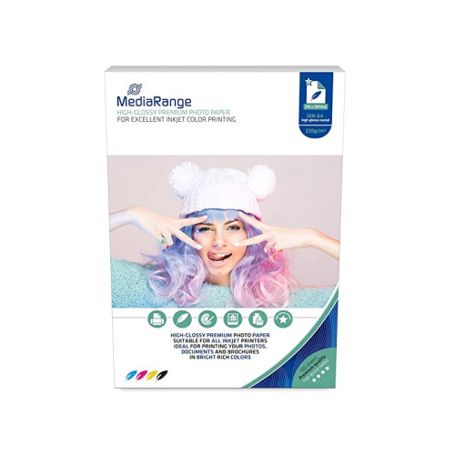 MediaRange MediaRange - fotopapper - högblank - 100 ark - A4 - 220 g/m²
