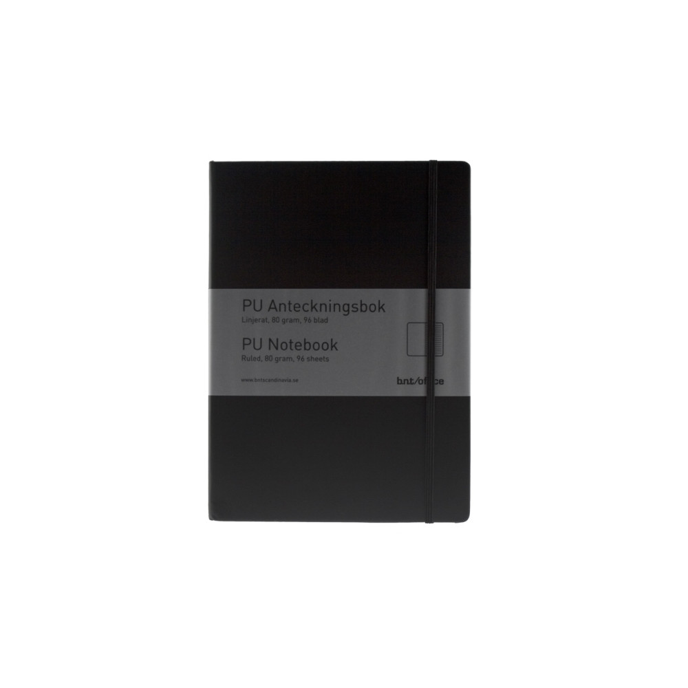 Produktbild för Anteckningsblock, BNT, A5, svart, 148x210 mm 80g/m2, linjera...