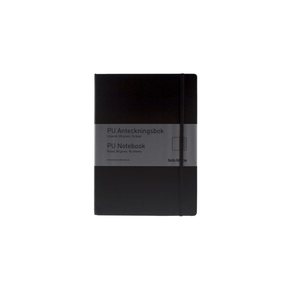 Produktbild för Anteckningsblock, BNT, A5, svart, 148x210 mm 80g/m2, linjera...