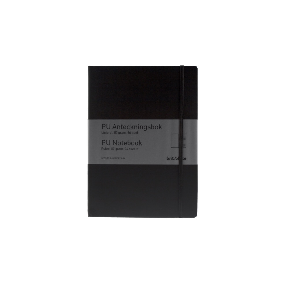 Produktbild för Anteckningsblock, BNT, A5, svart, 148x210 mm 80g/m2, linjera...