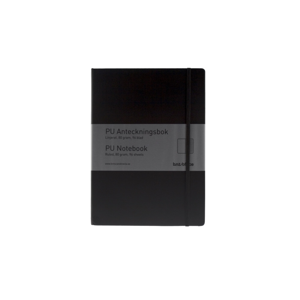 Produktbild för Anteckningsblock, BNT, A5, svart, 148x210 mm 80g/m2, linjera...