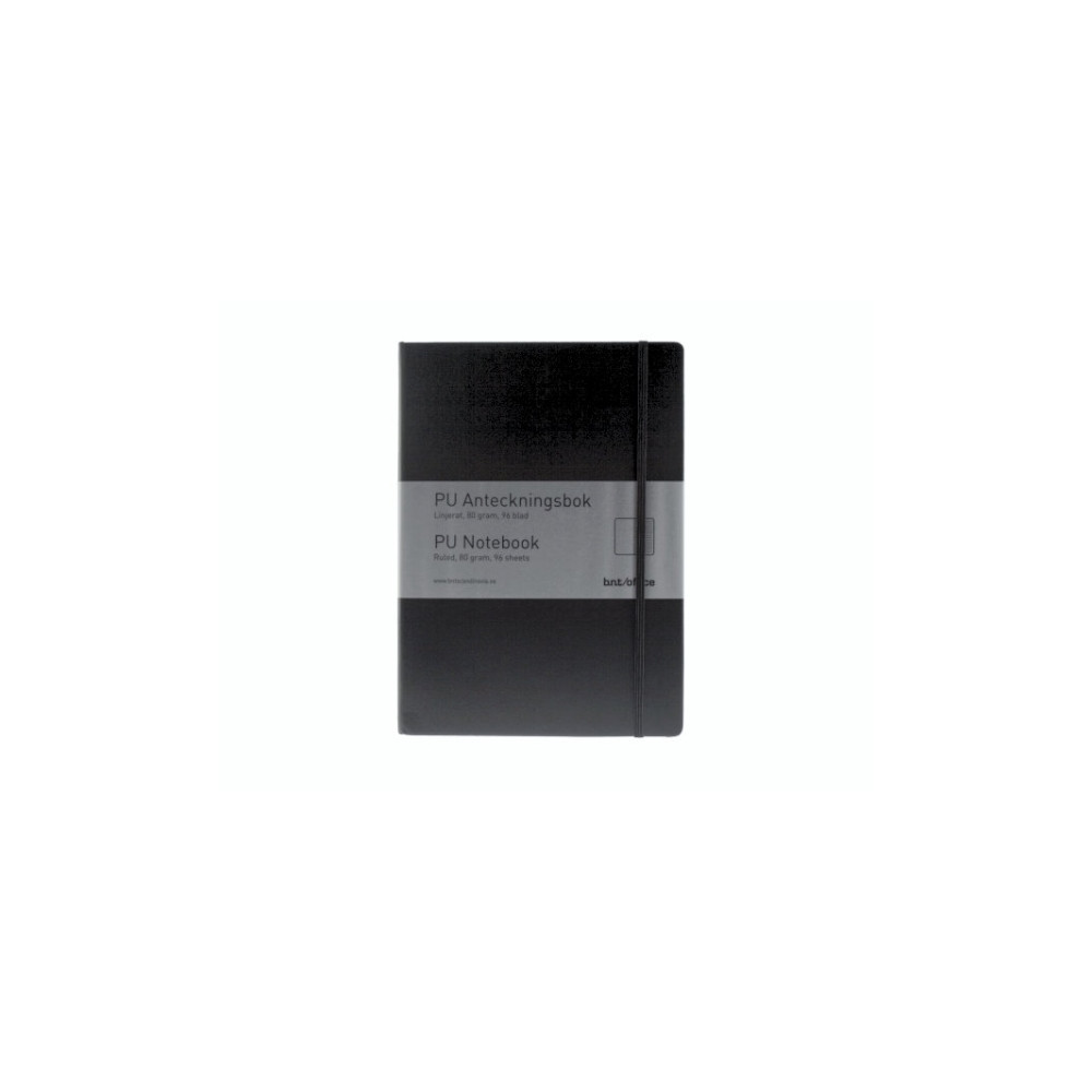 Produktbild för Anteckningsblock, BNT, A5, svart, 148x210 mm 80g/m2, linjera...